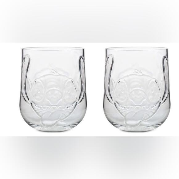 2 EUC Disney Parks Stitch Kitchenware Clear Acrylic Drinking Tumblers 26oz - Picture 1 of 6